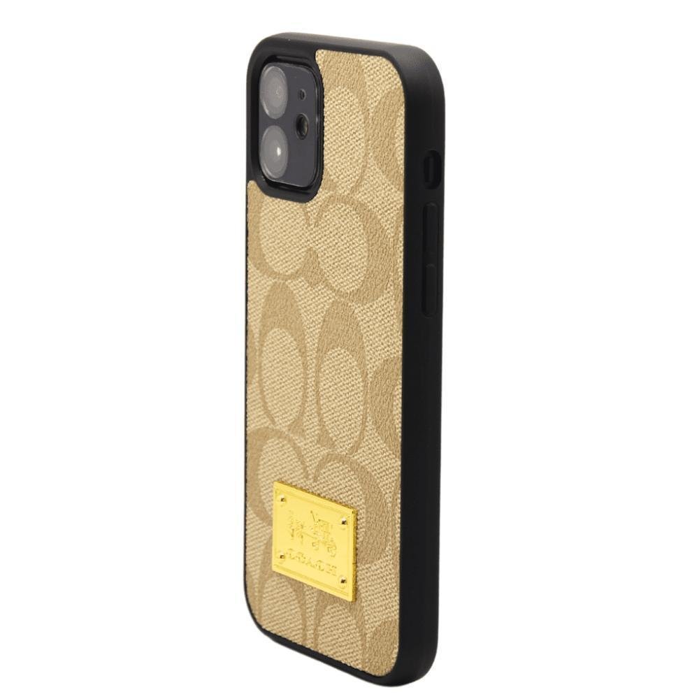 case-coach-iphone-12-beige-estuche-protector-funda-emblematica