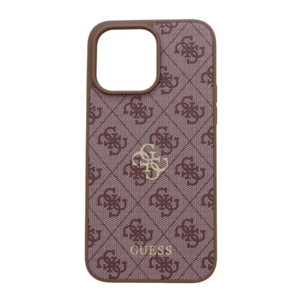 case-iphone-14-pro-guess-marron-estuche-protector-funda-emblematica