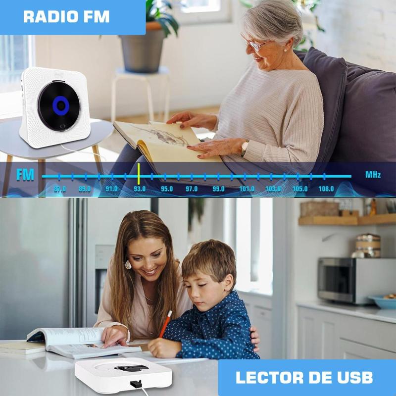Reproductor De Cd Portátil Bluetooth Con Altavoces Música