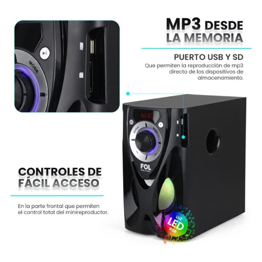 Minicomponente Fol Fs-p243 Bluetooth 40w Fm Sd/usb