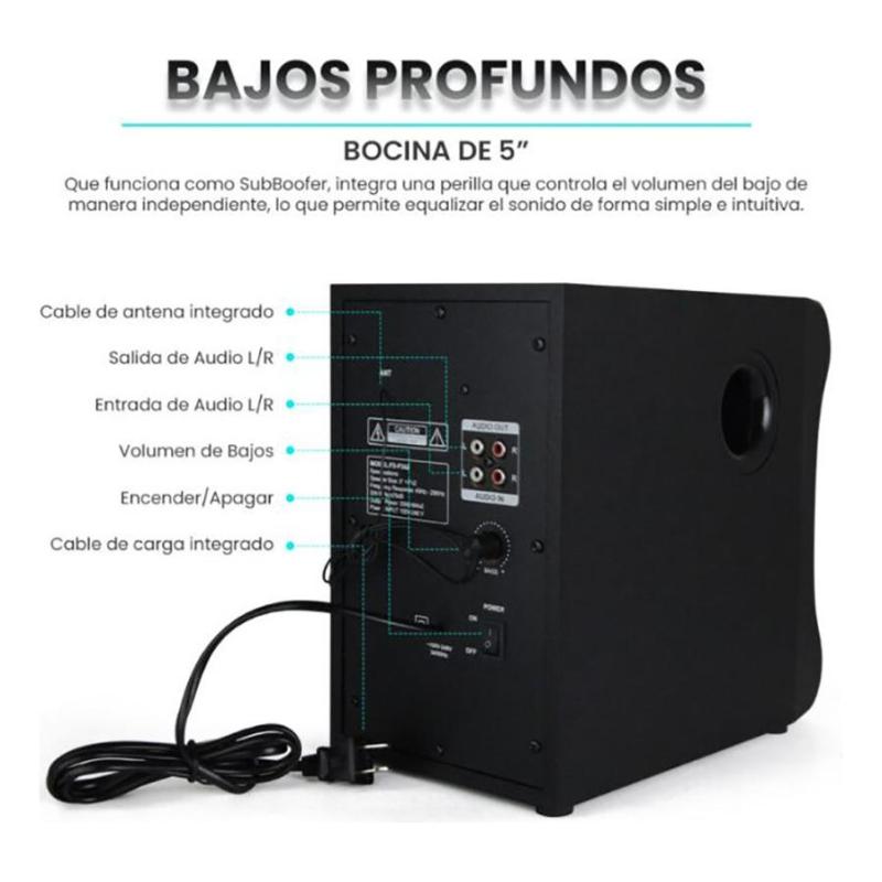 Minicomponente Fol Fs-p243 Bluetooth 40w Fm Sd/usb