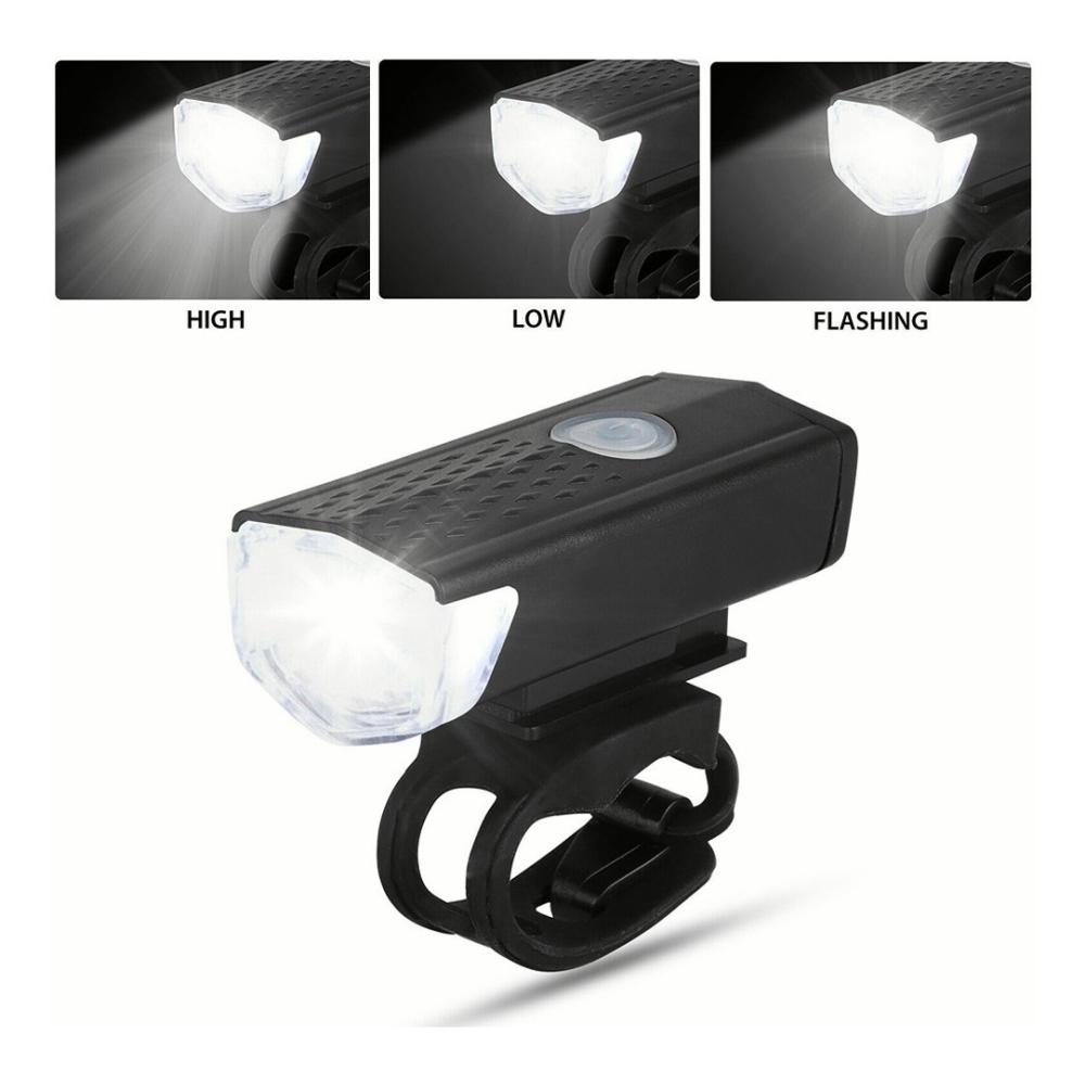 Luces Bicicleta Delantera Y Trasera Linterna Ipx5 Impermeable Color Negra
